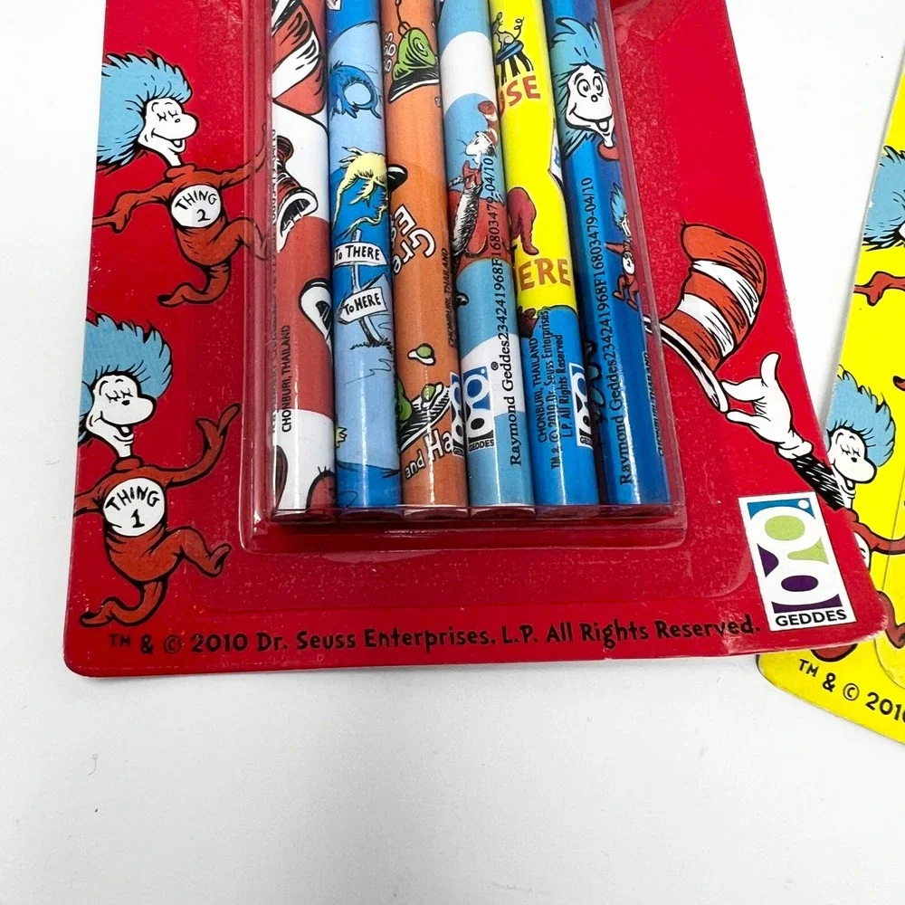 Dr. Seuss pencils pack of 6‎ New, Vintage Pencils 2010